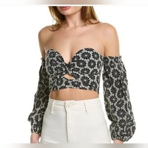Bardot Kaela Broderie Top size 2 Embroidered Boho